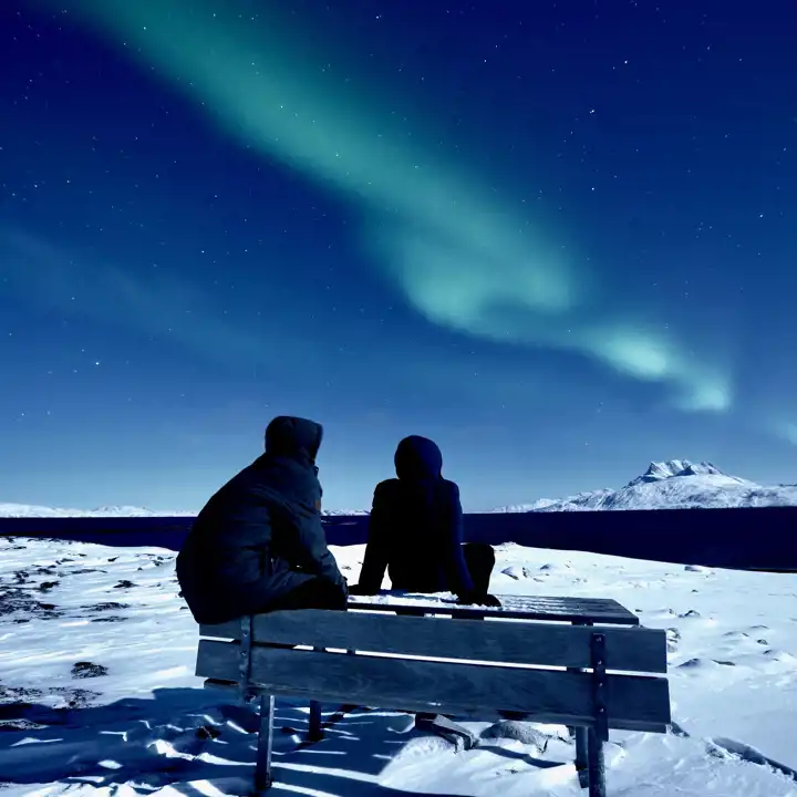 Aurora Borealis With Sermitsiaq In Background