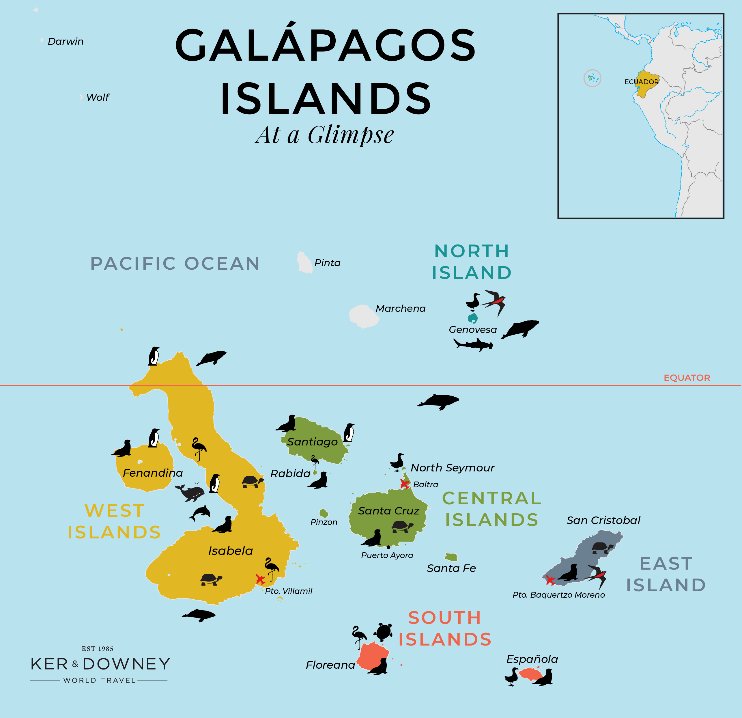 Galapagos Islands and Ecuador Map