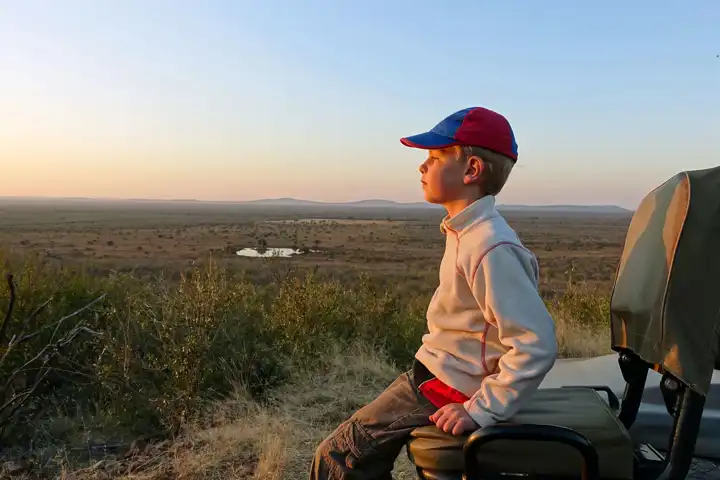 Kid On African Safari