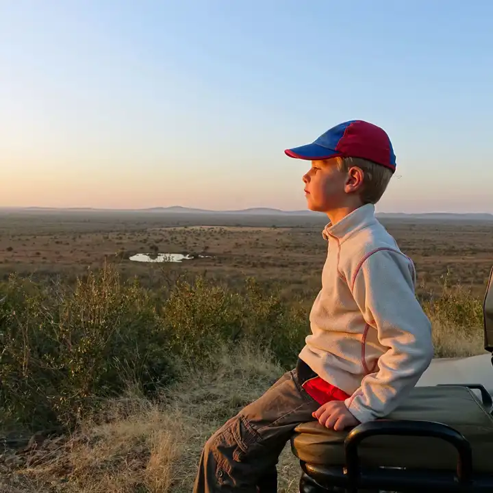 Kid On African Safari