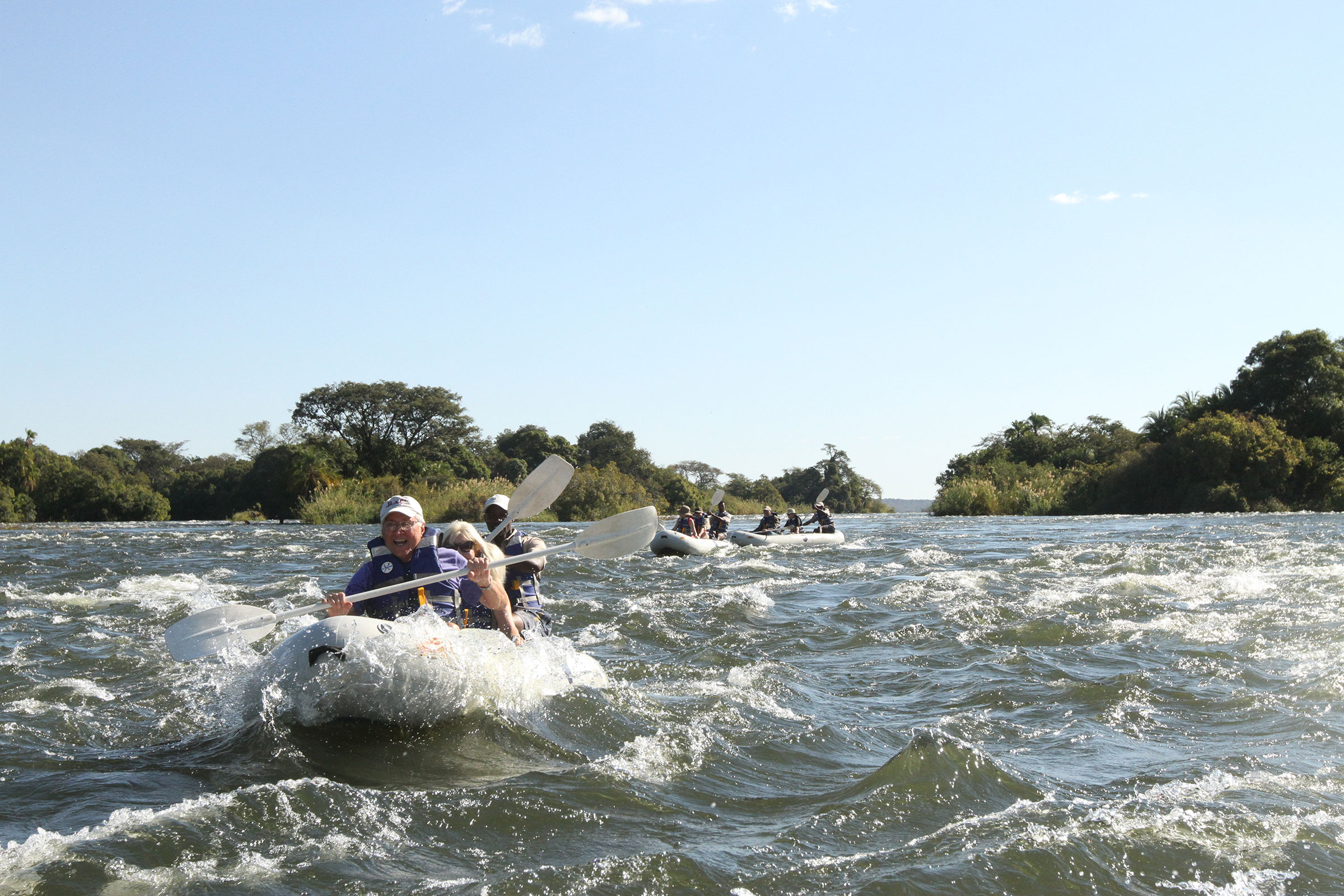 rafting the Zambezi river