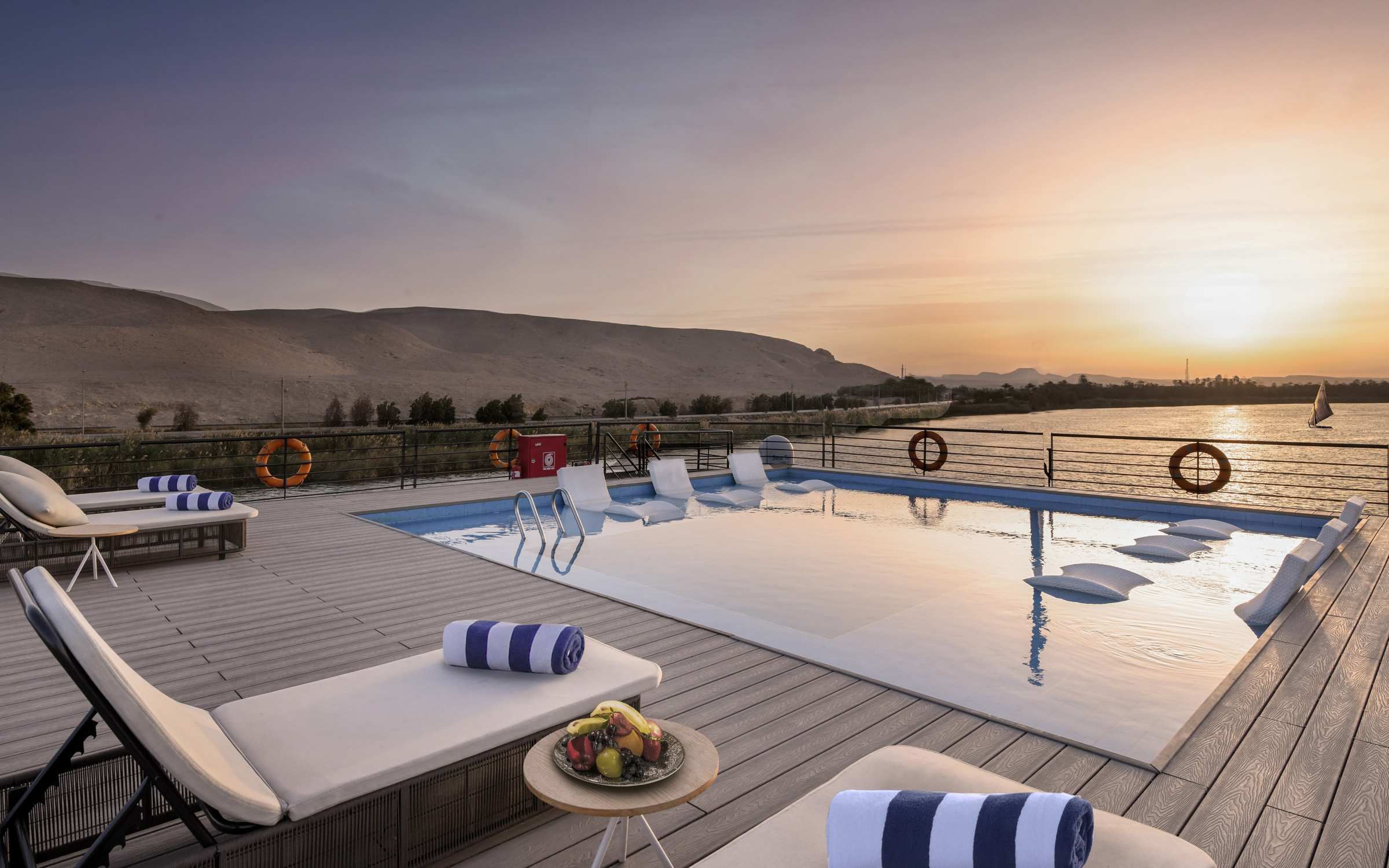 Historia Nile Cruise Pool Deck - Wonders of the Nile Luxury Egypt