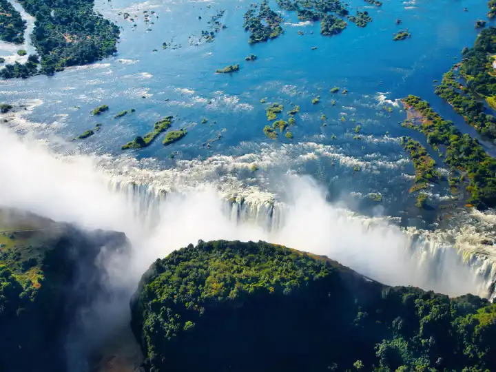 Helicopter Over Victoria Falls Zambia