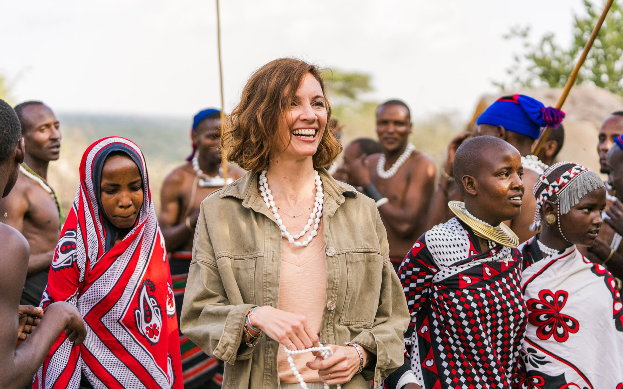 Woman with Masai women