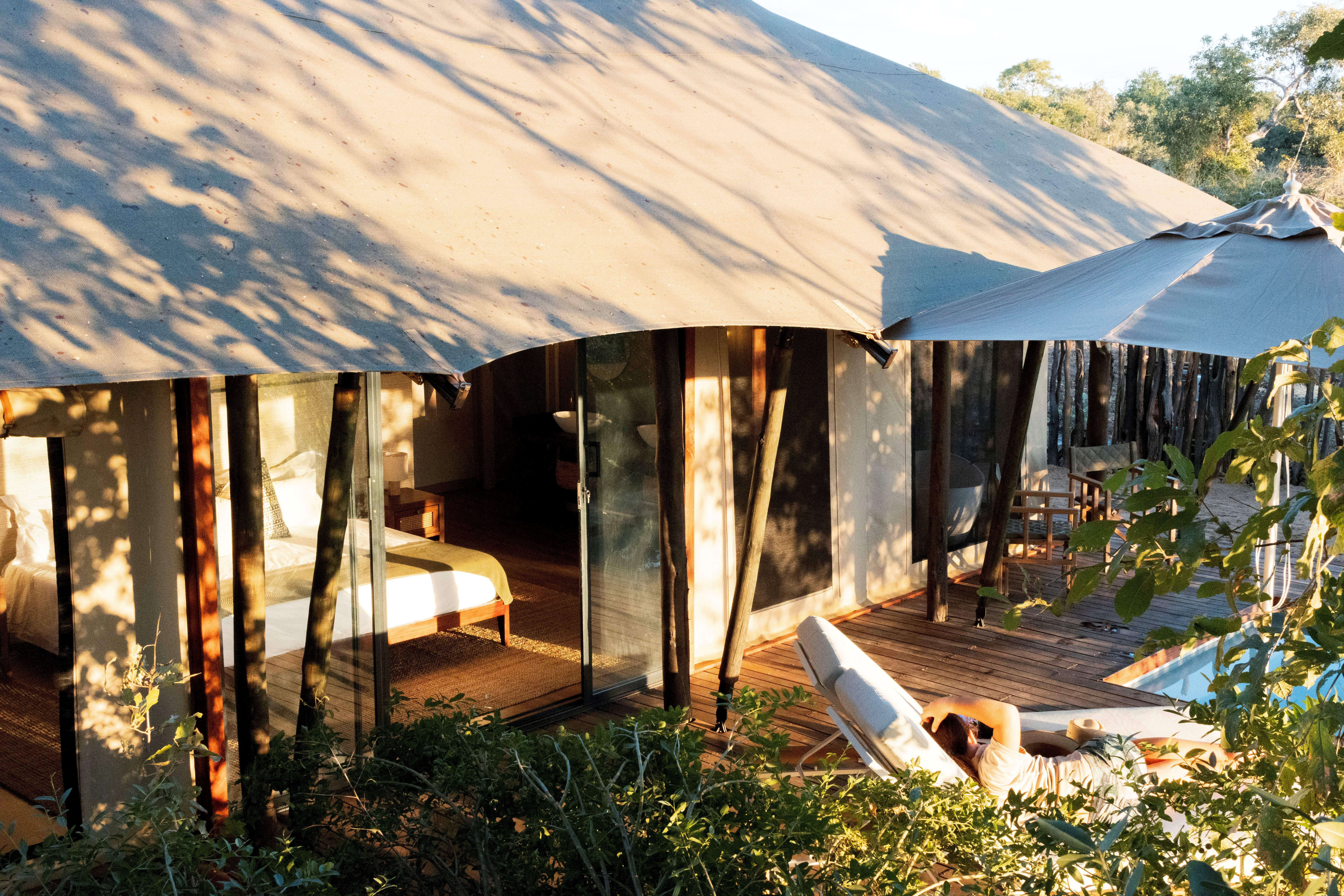 Mana Sands - Luxury Zimbabwe Safari Camps - Ker & Downey World Travel - Private Plunge Pool Deck at Mana Sands Main Camp
