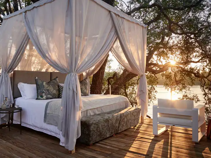 Victoria Falls River Lodge Island Treehouse Suite Rooftop Bed Setup