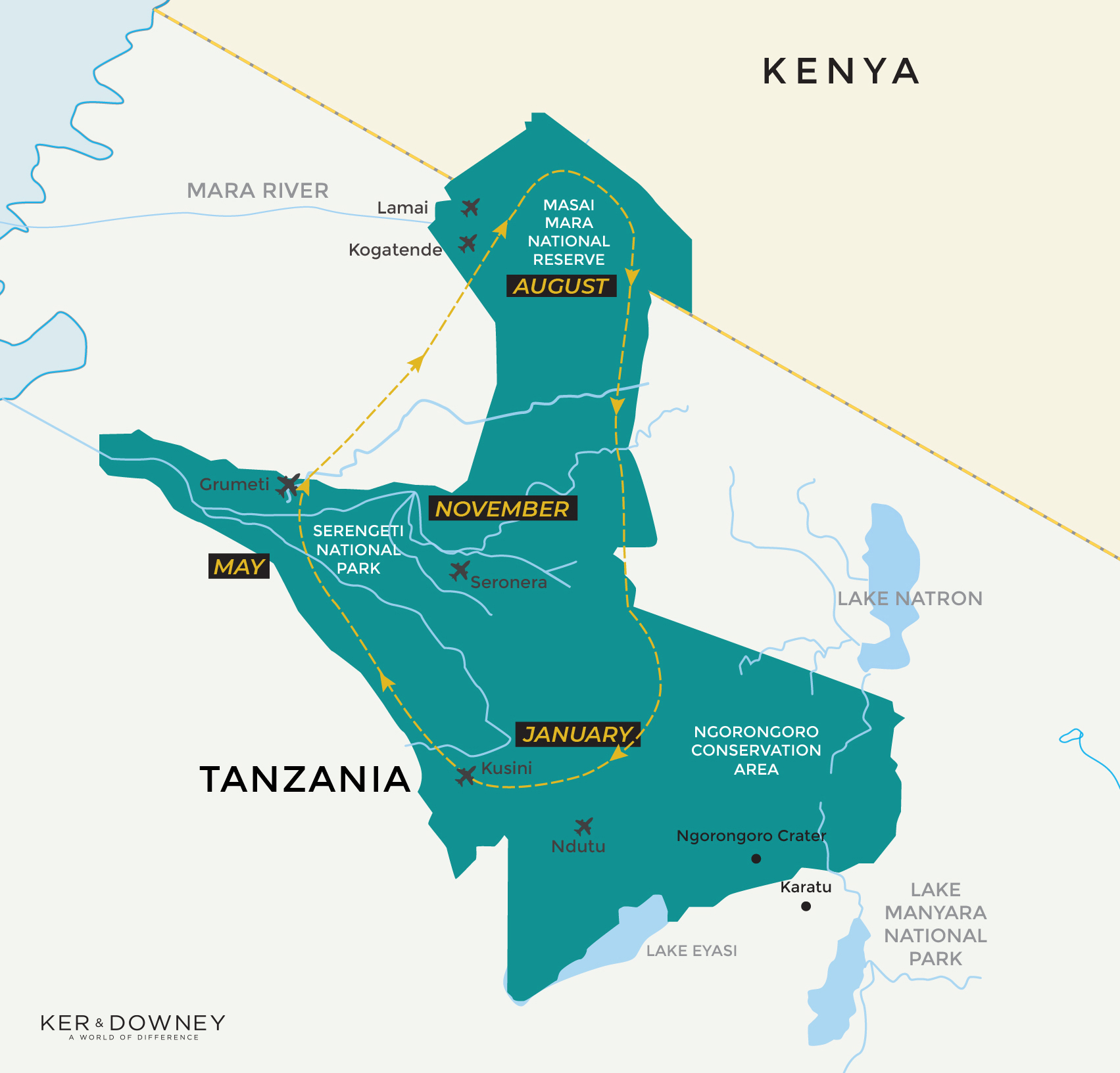 Great Migration Map Tanzania Safari Serengeti